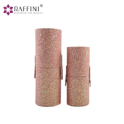 China Fashoion New Design Round Pink Hard Glitter Custom Makeup Brush Holder for sale