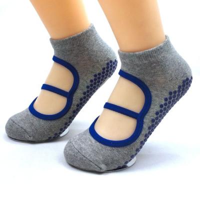 China Logo Grip Barre Socks High Quality Gray Color Organic Backless Yoga Antibacterial Custom Socks for sale