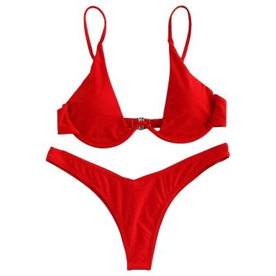 China 2023 other hot selling sexy women's color farm band red steel support bikini beach swimwear for sale