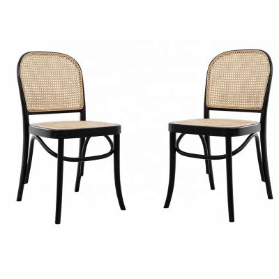 China New Simple Design High Quality Solid Wood Indoor Chair Solid Wood Rattan Dining Chair For Sale for sale