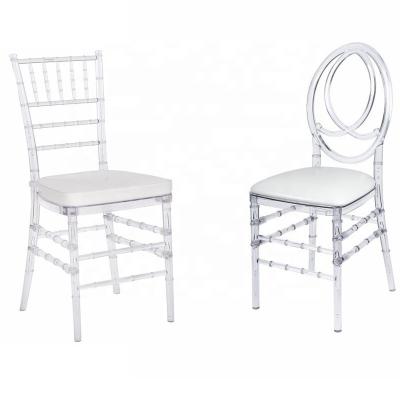 China Super Comfortable Fashion Banquet Chair Dining Acrylic Clear Wedding Crystal Chairs Hotel Event Outdoor Chiavari Transparent Chair for sale