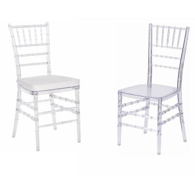 China Super Comfortable Rental Clear Resin Chiavari Dining Chairs Crystal Accent Dining Chair Transparent Modern for sale