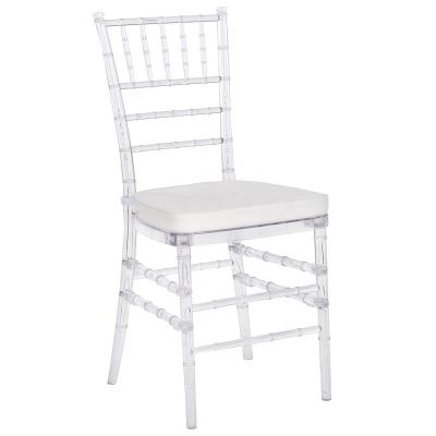 China Super Comfortable Rental Clear Resin Chiavari Dining Chairs For Wedding Banquet for sale