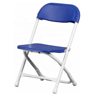 China Safety Comfortable Baby Dining Chair Metal Kids Folding Chair Blue Color For Commercial And Residential Use for sale