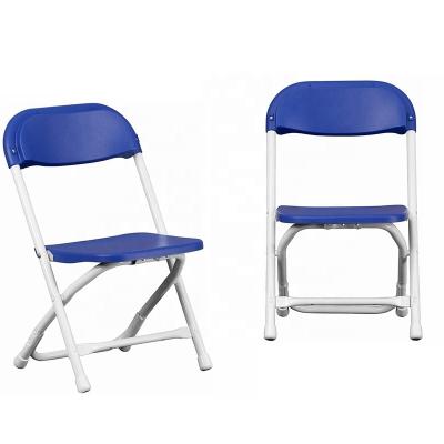 China Safety Comfortable Baby Dining Chair Wholesale Hot Sale Party and Event Folding Chair Kids Blue Color Metal Frame and Plastic for Commercial and Residential Use for sale