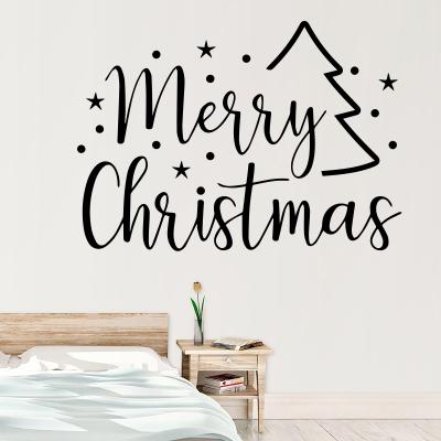 China 2021 WALL STICKER Merry Christmas Living Room Bedroom Decal Vinyl Wall Decor Home Sticker for sale