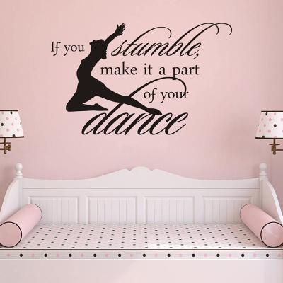 China Custom WALL STICKER Wall Decals Vinyl Wall Quotes Sticker If You Stumble Make It Part Of Your Dance Room Wall Art Sticker for sale