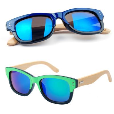 China Recycling Two Tone Bamboo Wooden Temple Sunglasses New Design ZL139 Bamboo Wooden Sunglasses for sale