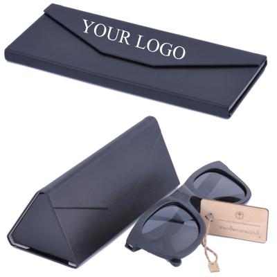 China ZL185 High Quality Fashionable Triangle Folding Sunglasses Case Leather Sunglasses Case Box for sale