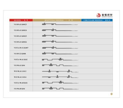 China Garment Shops Vo 89.41 KIMINE Knitting Needle K0023 Circular Knitting Machine Needle for sale