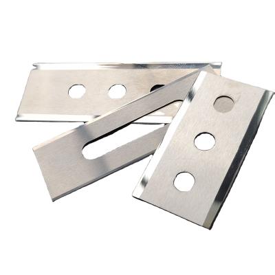 China Hotels 1/6 Tungsten Carbide Three Hole 3 Hole Foil Packing Cutter Slotted Razor Blade for sale