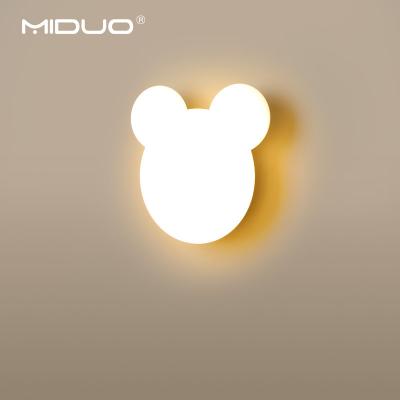 China Modern Indoor Bear Mickey Children Decorative Wall Lamp LED Small Wall Lights for Kids Room Bedroom Living Room Home Decoration for sale