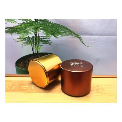 China Gift & Custom craft aluminum alloy tea canister with slip cover aluminum candle can mini portable metal tea canister for sale