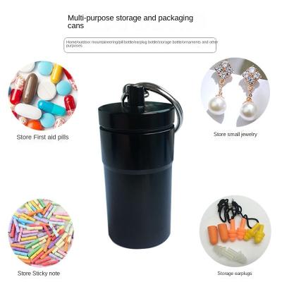 China Mini Aluminum Outdoor Waterproof Seal Bin Medicine Pill Box Medicine Pill Organizer For Key Chain Packing for sale