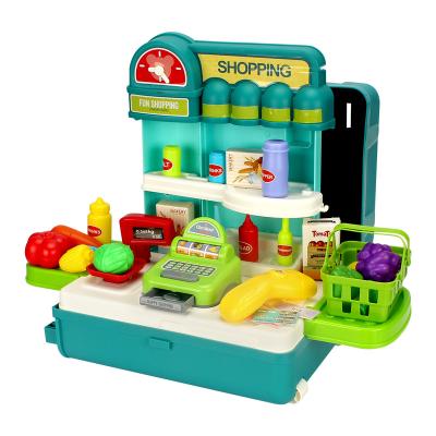 China High Quaity Wholesale Children's Toys For Cooking And Playing With Kitchen Wooden Toys For Kids With Suitcase for sale