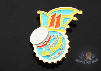 China Full Color Enamel Custom And Stock Metal Lapel Pin Badges Gift Items Imitation Gold Plating for sale