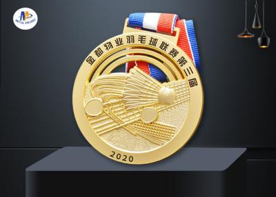 China 3D formen 65*4MM Würfel geworfene Zink-Legierungs-Badminton-Medaillen zu verkaufen