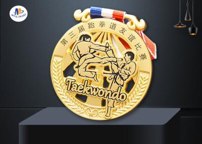 China Weiche Email-Zink-Legierungs-Taekwondo-Medaille 76.2*3MM zu verkaufen