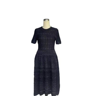 China Wholesale High Quality Breathable Summer Elegant Dress Anti-wrinkle Knitted Mid Length Dress For Women for sale