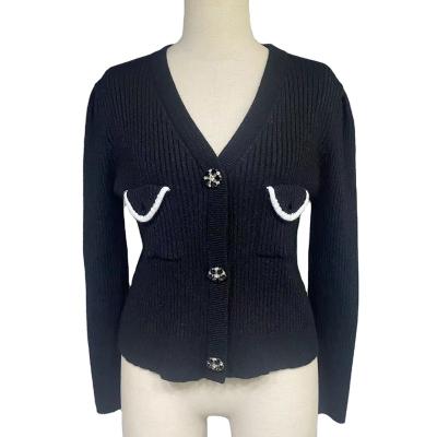 China V-neck Autumn Slim Sweater Coat Wholesale High Quality New Design Anti-wrinkle Women's Sweaters for sale