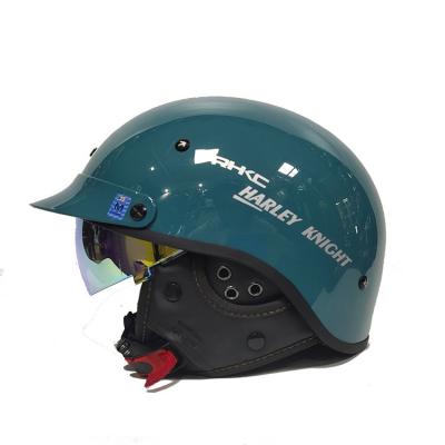 China Four Seasons Portable Personal Safety Helmet New ABS Vintage ABS Colorful Face Material Retro Motorcycle Half Face Helmet for sale