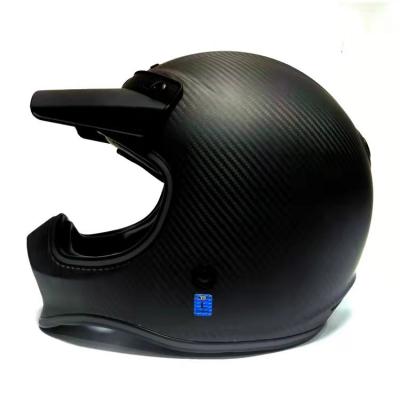 China Wholesale Retro Motorcycle Motocross Motorcycle Helmets Carbon Fiber Full Face Helmet With Dot Certification Motorcycle Racing Helmet for sale