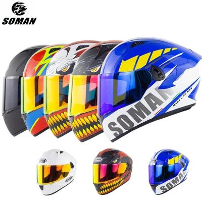 China New Design Motorcycle Motocross Helmet Cool Helmet DOT Full Face Off Road Riding Racing Helmet With Double Sun Visor Lenses for sale