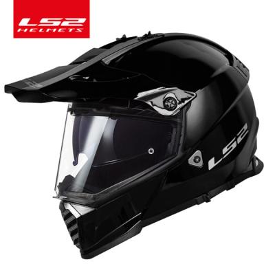 China Adjustable Dual Visor LS2 Dual Lens Motocross Off Road Racing Motorcycle Helmet For ATV Dirt Bike Capacete Moto Casco Helmet for sale