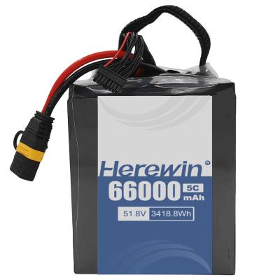 China Capaciteit Energieoplossing 14S2P 51.8V 66000mAh voor UAV Semi Solid State Battery 800 Cycle Life en lichtgewicht ontwerp Te koop