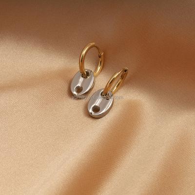 China 2022 fashion high quality gold color stainless steel link chain CLASSIC silver drop earrings women for sale