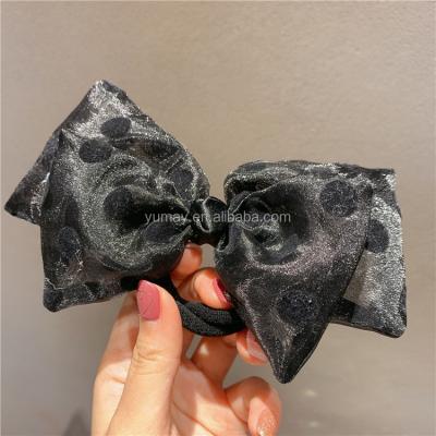 China Fashion Organza Dots Hair Accessories Hair Clip Scrunchy Hair Accessories For Kids Girls Women Elastic Band for sale