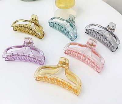 China Hot Selling Cute Acetate Hair Claws Accessories Korean Plastic Square CIA Hair Claw Clip Big Claw Hair Clips For Girls for sale