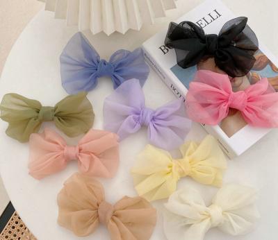 China Classic Acrylic Leather Bow Grid Hair Bow Hair Clip Hairbow Hair Clips Hair Clips Jewelry Hair Accessories Popular Wool Cloth for sale