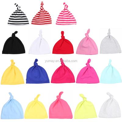 China Fashion Plain Custom Color Organic Cotton Bamboo Baby Beanies Hats Newborn Hospital Baby Hat for sale