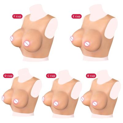 China Oneai Round Neck Flexible Free Shipping Silicone Realistic Breast Forms Crossdresser for sale