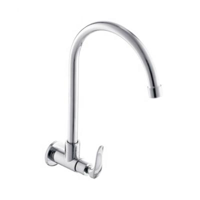 China Wall Mounted Brass Material Single Sink Kitchen Water Longevity Handle Flexible Faucet Mixer Tap for sale