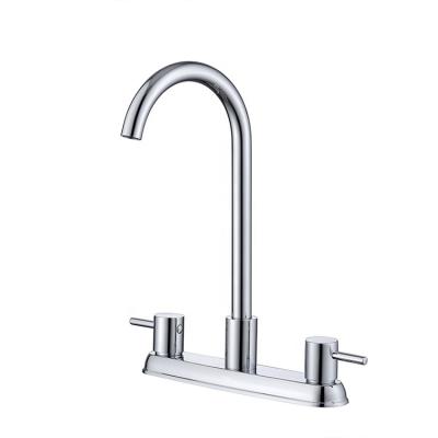 China Modern Two Hole Two Handle 8 Inch Double Handle Kitchen Sink Faucet Brass Mixer Tap for sale