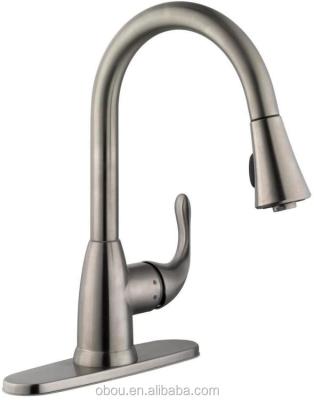 China Amazon Hot Selling Sense Faucets Lead Free Pull Down Kitchen Sink Single Handle Mixer Tap Modern Style for sale