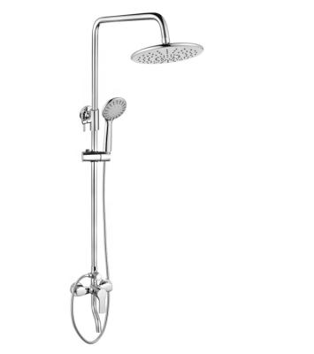 China With Sliding Bar Low Price Shower Set Head Sanitary Brass Exterior Color Mixer Tap Faucet Ware Single Chrome Handle for sale