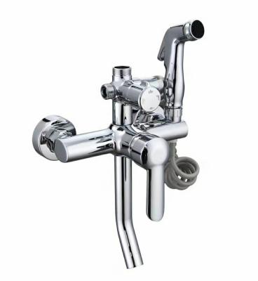 China With Slide Bar Factory Direct High Quality Brass Exposed Chrome Plating Bathroom Shower Faucet System Set for sale