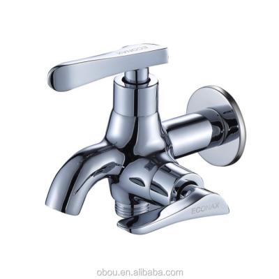 China Best Selling Modern Brass Two Way Handle Double Handle Chrome Plating Bib Cock Faucet Brass Faucet for sale