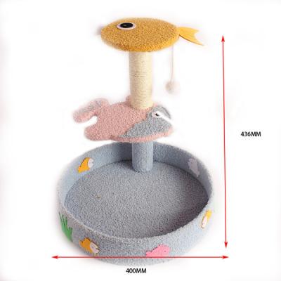 China Cats factory direct sales of sisal cat climbing frame pet wooden cat scratching pole jumping tree for sale