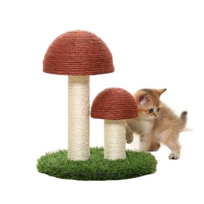 China Stored Mushroom Form Cat Scratcher Nest Sisal Teddy Cashmere Cat Climbing Stand With Jump Multi-Layer Platform for sale