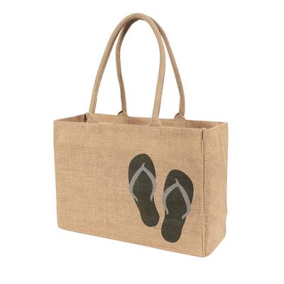 China Eco - Friendly Buying Stripe Jute Tote Beach Bags Manufacturers for sale