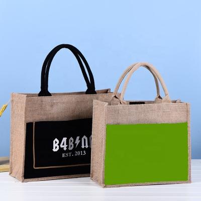 China Wholesale Promotional Eco-Friendly Reusable Grocery Burlap Tote Dark Green Shopping Bags With Button And Custom Printed Logo for sale