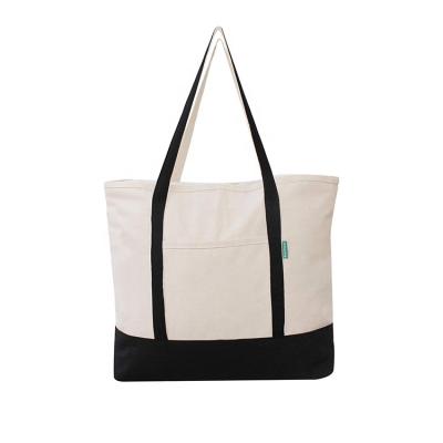 China Custom Reusable Heavy Duty Cotton Canvas Grocery Tote Organic Shopping Bag Reusable With Long Handle for sale