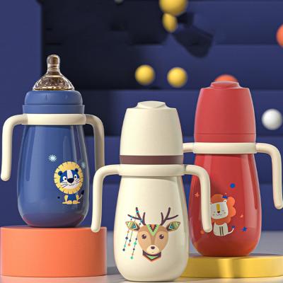 China BPA Free Factory Low Moq Food grade Sublimation Toddler Milk Bottle BPA Free double wall insulated Stainless steel baby bottle for sale