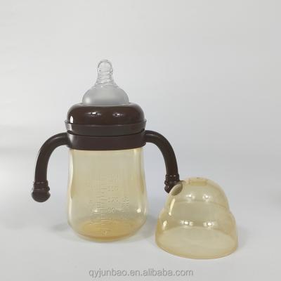 China BPA Free Amazon's popular Factory Stock clear brown Pp Feeding Bottle Oem Odm wide neck baby bottle infant bottle hands free for sale