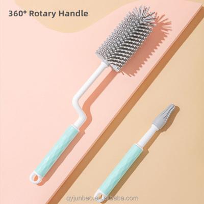 China Low MOQ Multifunctional Factory Baby Bottle Silicone Brush Cleaning Brush Viable Stock for sale