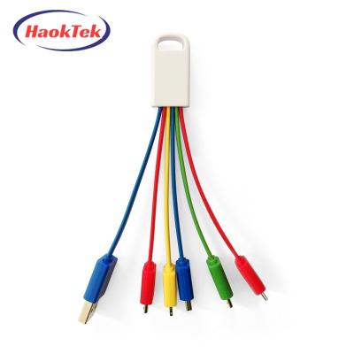 China MP3/MP4 Player HAOKTEK Customized Micro Usb Cable Led Light Logo Fast Charging Usb 3 In 1 Cable For Mobile Phone Charger for sale